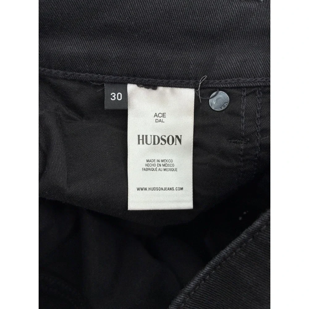 Hudson Ace Dal Black Skinny Jeans Raw Hem Size 30‎ ZGSDAL6829
